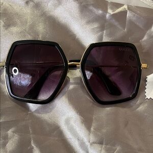 Gucci Black Frame with Purple Lens Hexagonal Women’s Sunglasses